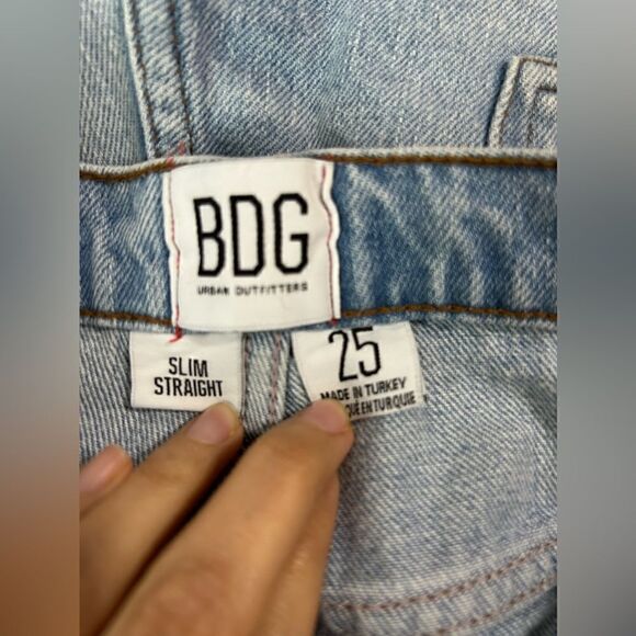 Urban Outfitters BDG Slim Straight Ripped Light Wash Jeans - Picture 13 of 15